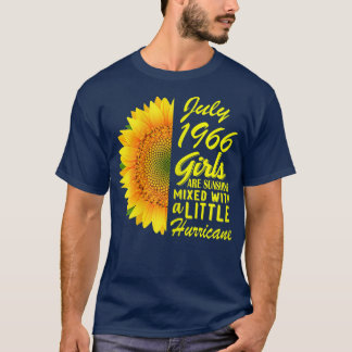 Womens July Girls 1966 T-Shirt Sunflower 56th Birt