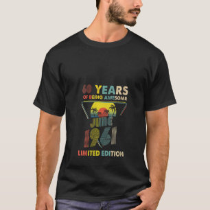 Womens June 1961 Vintage Retro 60 Years 60th Birth T-Shirt