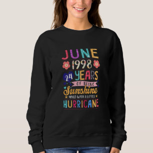 Womens June 1998 24 Years Of Being Awesome Floral Sweatshirt