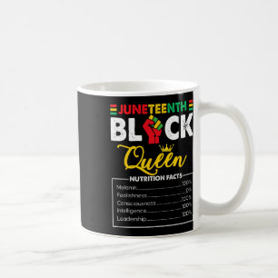 Womens Juneteenth Black African Queen Nutritional Coffee Mug