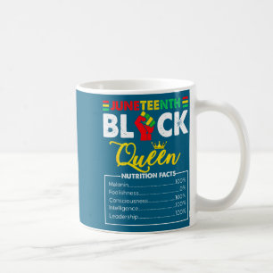 Womens juneteenth black african queen nutritional coffee mug