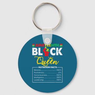 Womens juneteenth black african queen nutritional key ring
