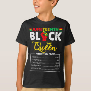 Womens juneteenth black african queen nutritional T-Shirt