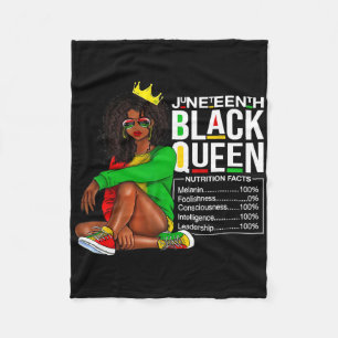 Womens Juneteenth Black Queen Nutritional Facts 4t Fleece Blanket
