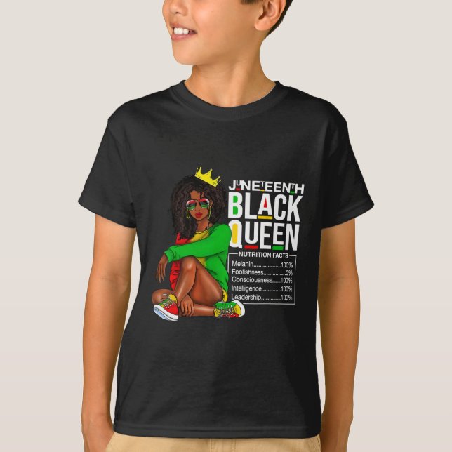 Womens Juneteenth Black Queen Nutritional Facts 4t T-Shirt (Front)