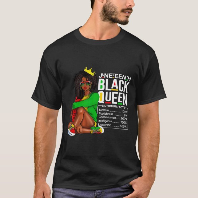 Womens Juneteenth Black Queen Nutritional Facts 4t T-Shirt (Front)