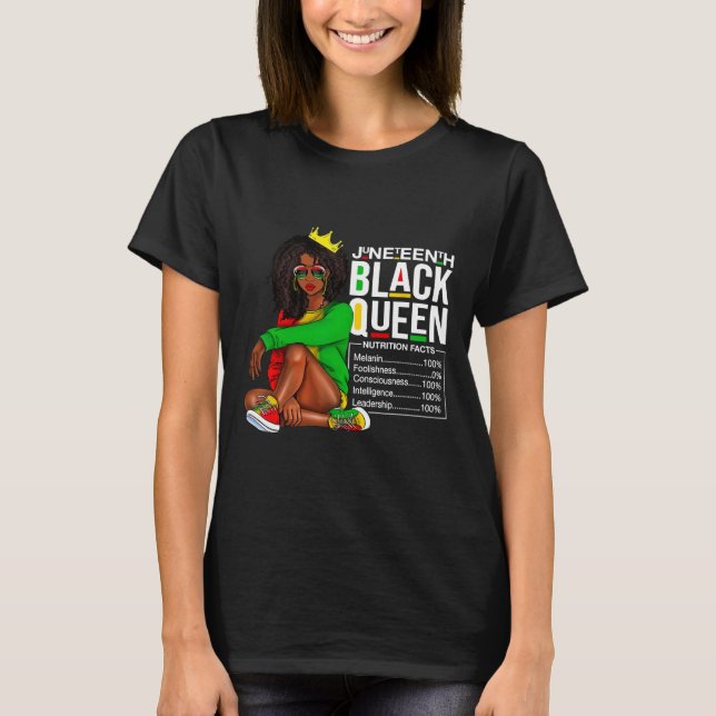 Womens Juneteenth Black Queen Nutritional Facts 4t T-Shirt (Front)