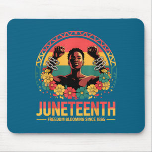 Womens juneteenth floral freedom day black history mouse mat