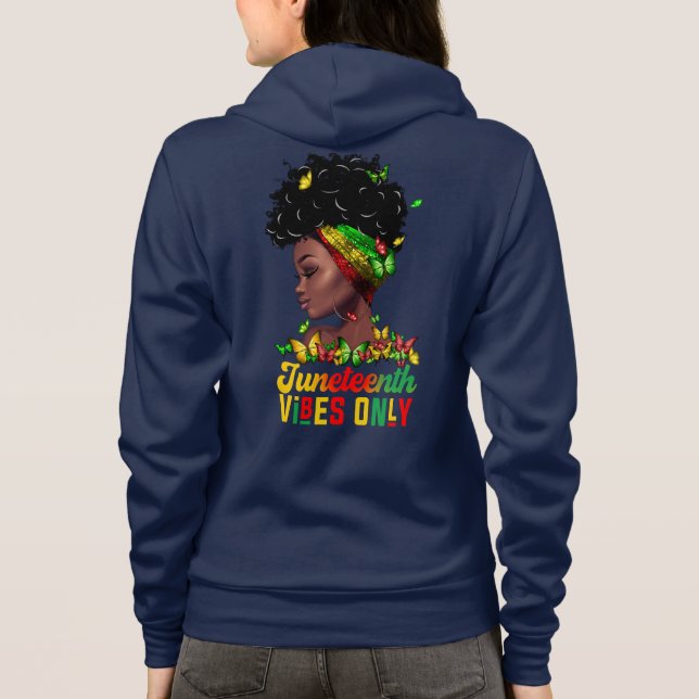 Womens Juneteenth Vibes  Hoodie (Back)