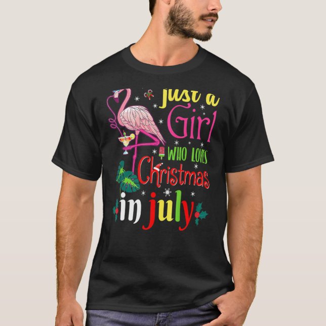 Womens Just A Girl Who Loves Christmas In July  Su T-Shirt (Front)