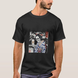 Womens Just A Girl Who Loves Coffee Japanese Skele T-Shirt