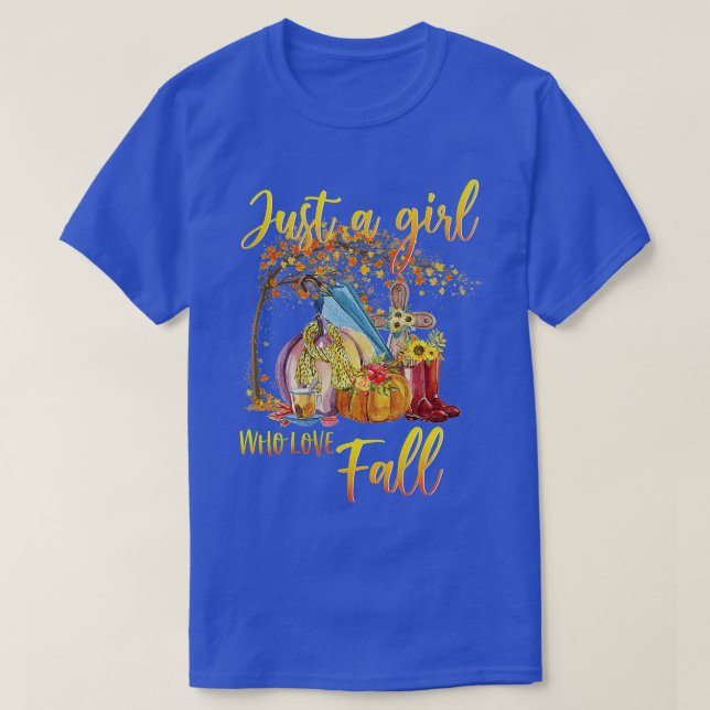 Womens Just A Girl Who Loves Fall Pumpin Spice -  T-Shirt (Design Front)