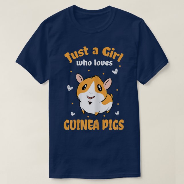 Womens Just A Girl Who Loves Guinea Pigs Cute Cavy T-Shirt (Design Front)