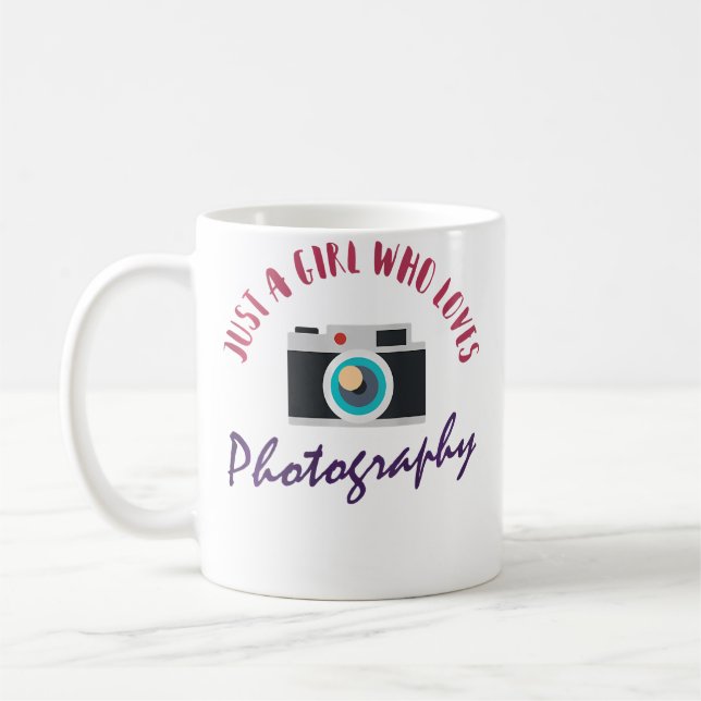 Womens Just A Girl Who Loves Photography  Cute Pho Coffee Mug (Left)
