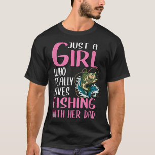 Womens Just A Girl Who Really Loves Fishing With H T-Shirt
