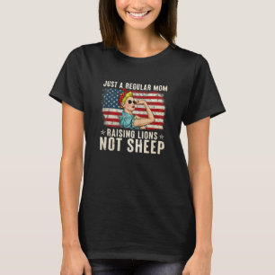 Womens Just A Regular Mum Not Sheep Patriot Raisin T-Shirt