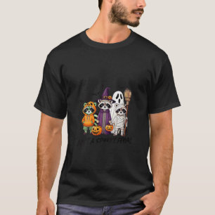 Womens Just A Spooky Feral Racoon Ghost Witch Hal T-Shirt