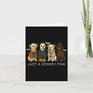 Womens Just A Spooky Paw Funny Halloween Dog Card