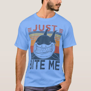 Womens Just Bite MeFunny Fishing Cool Shark VNeck T-Shirt