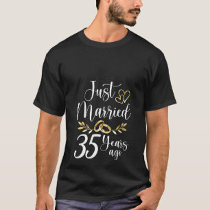 Womens Just Married 35th Married 35 Years Ago Wedd T-Shirt