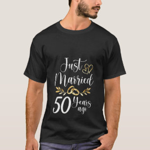 Womens Just Married 50th Married 50 Years Ago Wedd T-Shirt