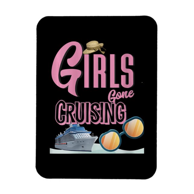 Womens Jute Hat Girls Gone Cruising Magnet (Vertical)