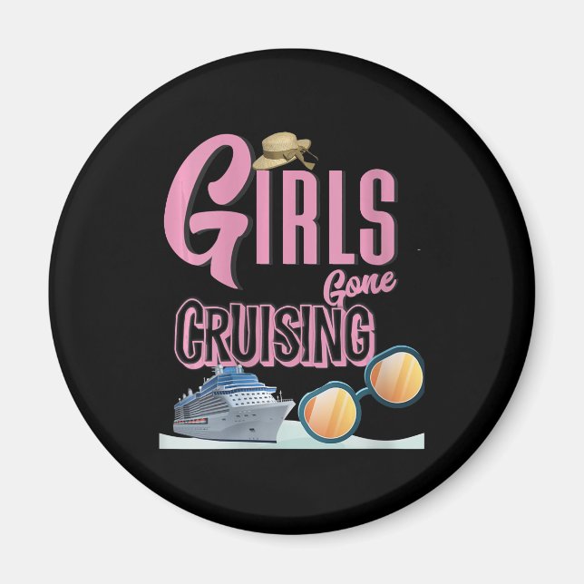 Womens Jute Hat Girls Gone Cruising Magnet (Front)