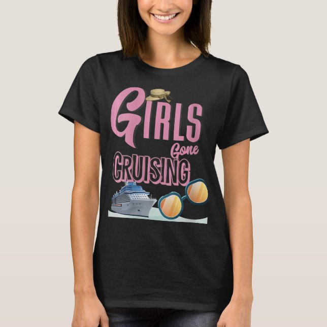 Womens Jute Hat Girls Gone Cruising T-Shirt (Front)
