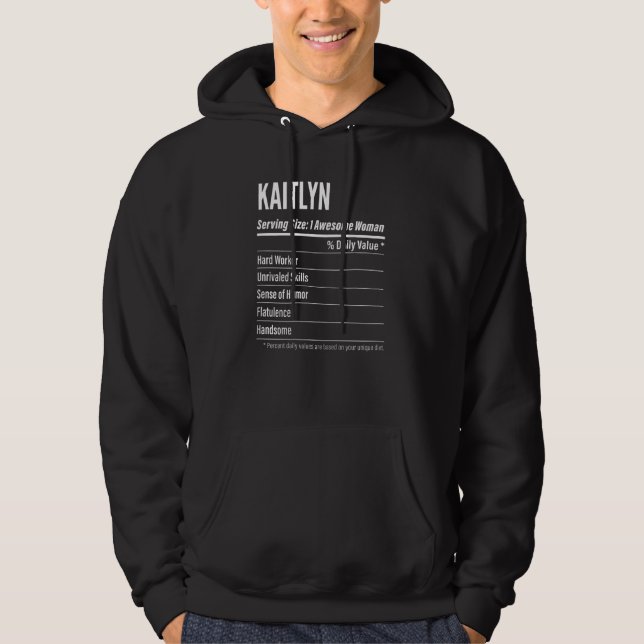 Womens Kaitlyn  Nutritional Facts Serving Size Cal Hoodie (Front)