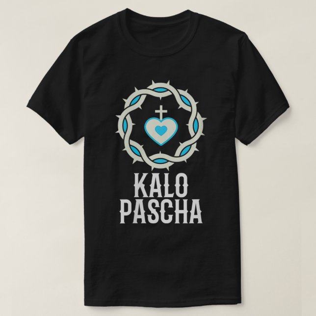 Womens Kalo Pascha Greek Easter Happy Easter VNeck T-Shirt (Design Front)