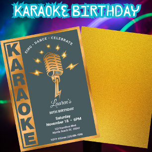 Women's Karaoke 50th (editable) Birthday Party Invitation