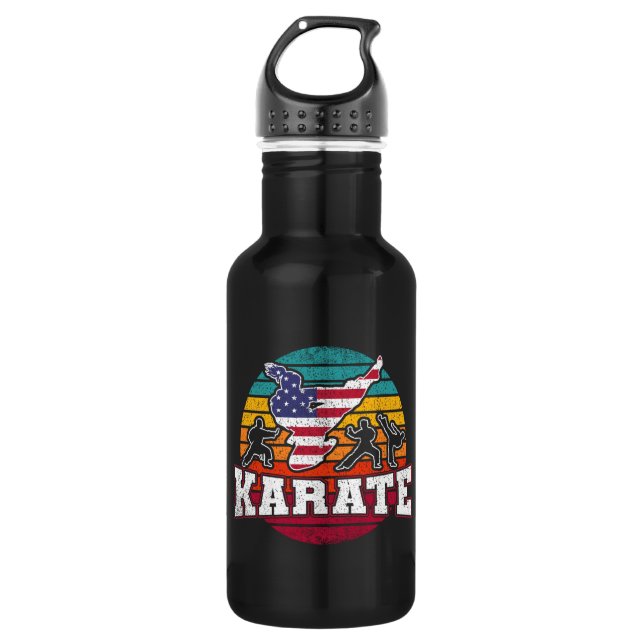 Women's Karate - Girls Martial Arts USA Flag 532 Ml Water Bottle (Front)