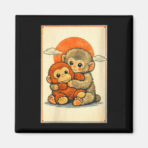 Women's kawaii baby monkey cute japanese macaque magnet