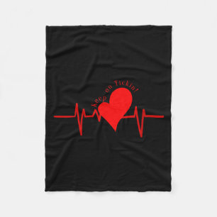 Womens Keep On Tickin! Ekg Heartbeat Cow Valve Hea Fleece Blanket