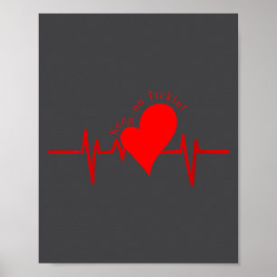 Womens Keep On Tickin! Ekg Heartbeat Cow Valve Hea Poster