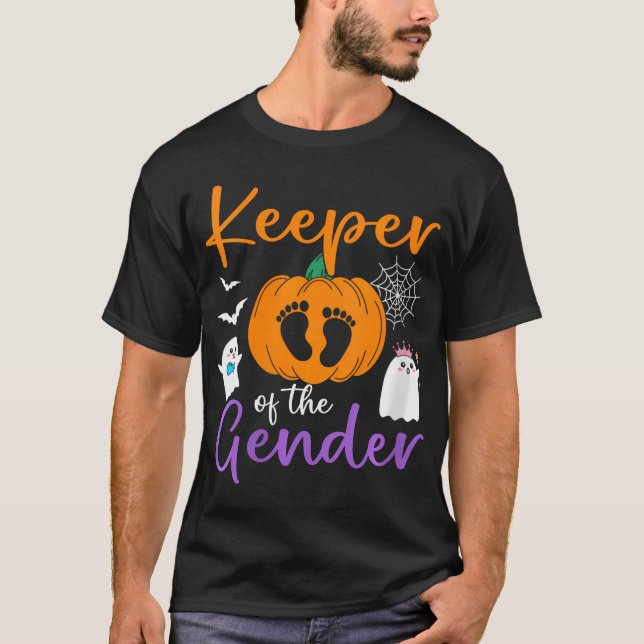 Womens Keeper Of The Gender Reveal Baby Halloween  T-Shirt (Front)