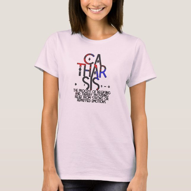 Womens khaki tee "CATHARSIS logo" (Front)