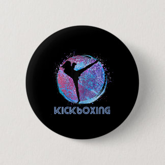 Womens Kickboxing Kickboxer Birthday Silhouette Bl 6 Cm Round Badge