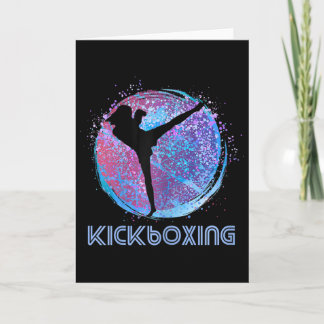 Womens Kickboxing Kickboxer Birthday Silhouette Bl Card