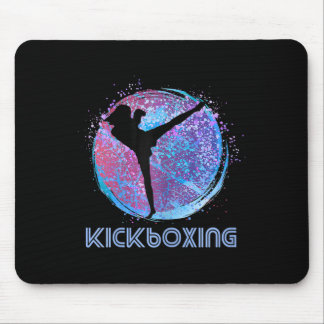 Womens Kickboxing Kickboxer Birthday Silhouette Bl Mouse Mat