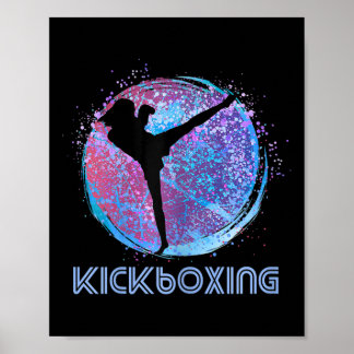 Womens Kickboxing Kickboxer Birthday Silhouette Bl Poster