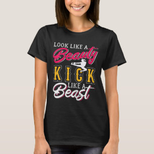 Womens Kickboxing Look Like A Beauty Kickboxer Lov T-Shirt