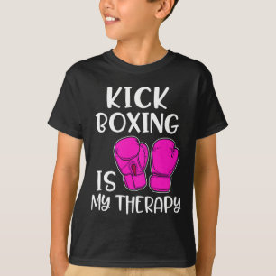 Womens Kickboxing Shirt Is My Therapy Funny Cl Gym