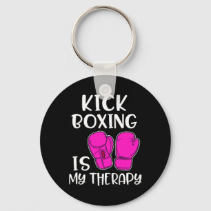 Womens Kickboxing Shirt Is My Therapy Funny Cl Gym Key Ring