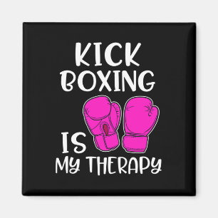 Womens Kickboxing Shirt Is My Therapy Funny Cl Gym Magnet