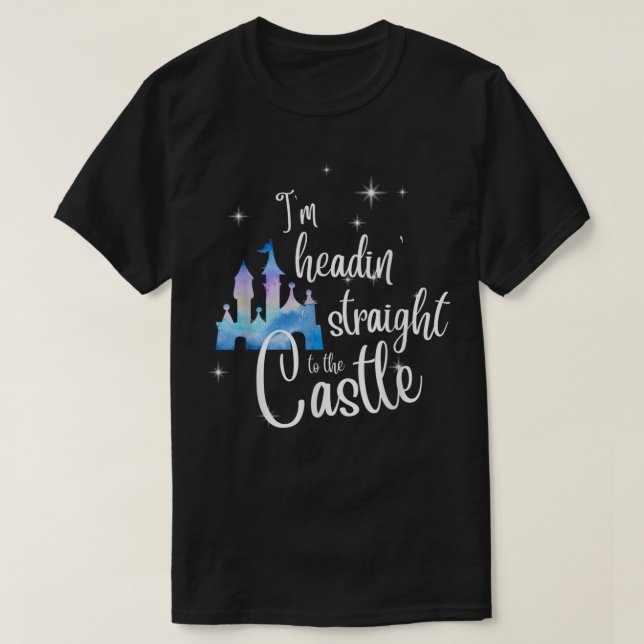 Womens Kids Cute Watercolor Castle Magic Cinderell T-Shirt (Design Front)