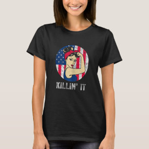 Womens Killin´ It USA Flag Slogan Men Women Top Ki