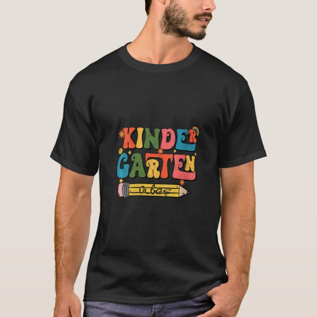 Womens Kindergarten Vibes- Kinder Team Retro First T-Shirt (Front)