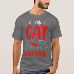 Womens Kitten Lover Heart My Cat Is My Valentine V T-Shirt
