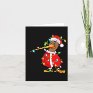 Womens Kiwi Bird Xmas Lighting Santa Costume Kiwi Card